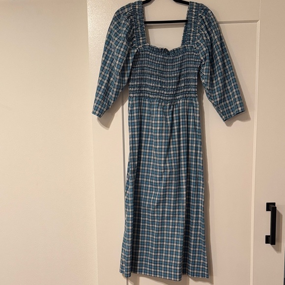 Ganni designer Blue Plaid Women's Dress - Picture 3 of 9